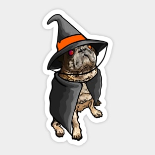 Pug in Witch Costume Sticker